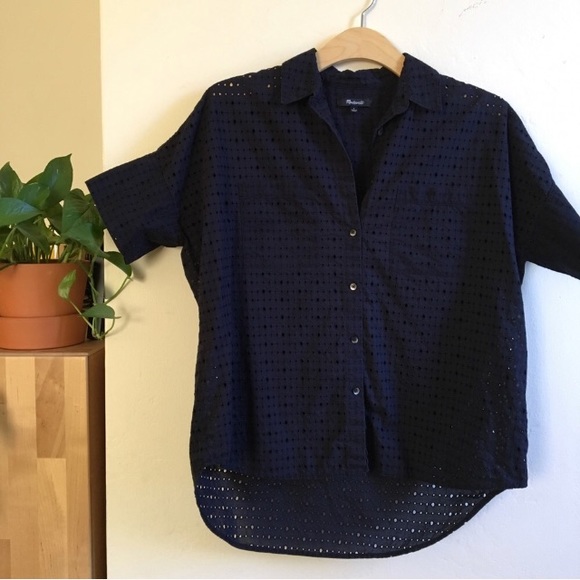 Madewell Tops - Madewell Courier Shirt in Navy Eyelet XS